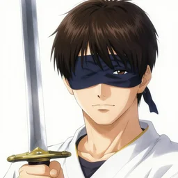portrait of a young white hero holding his sword next to his face covering his eye by yoji shinkawa, high quality, extra details, realism, ornate, colored, golden chain, blood, white skin, short hair, brown eyes, vivid, sunlight, dynamic, american man, freedom, white american soldier, painting