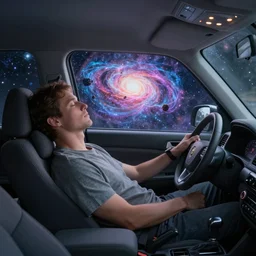 of a dream inside a dream, stable diffusion inception, the sleeping man who dreams the universe into existance works as a taxi driver