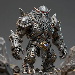 a dwarven titan constructed from magnetic ore, high in the mountains, greg rutkowski, 8 k, shallow depth of field, intricate detail, concept art,