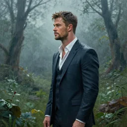 8 0 s art deco chris hemsworth as aeon flux profile picture, rain like a dream, oil painting, cinematic, symmetrical, surreal, overgrown, dramatic, dreamlike, bold, cyberpunk, basquiat + zdzisław beksinski + james jean + moebius + francis bacon + gustav klimt, textural, pink, blue, purple, green, fluid lines, smooth render, organic volumetric lights, greenery, comfortable, octane render, psychedelic, otherworldly, weird, vaporwave, interesting details, fantasy lut, epic composition, 8 k,