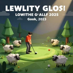 low poly golf, sheep, back rooms, horror game