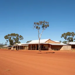 small australian country town red dirt wind