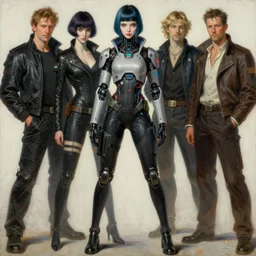 portrait max mad cyberpunk, full body of a cyberpunk girl design, painting by gaston bussiere, katsuya terada, nc wyeth, greg rutkowski, craig mullins, vermeer, frank frazetta, tom of finland, trending on artstation, jeffery catherine jones