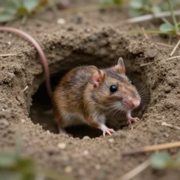 a little homunculus man slipping his way into a little rat hole, vfx, hyper realistic
