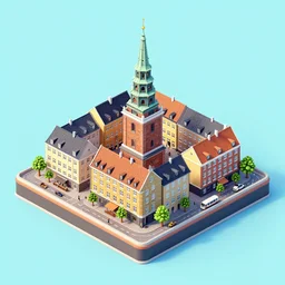 an isometric 3 d illustration of copenhagen