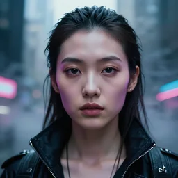 closeup portrait of a cyberpunk princess in smoky cyberpunk new york, by Steve McCurry and David Lazar, natural light, detailed face, CANON Eos C300, ƒ1.8, 35mm, 8K, medium-format print