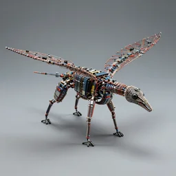 armadillo made from wires, transistors and electrical components