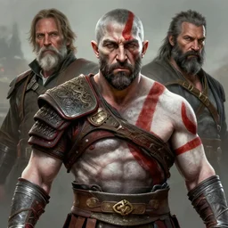 a highly detailed beautiful portrait of daniel craig kratos hybrid god of war, by gregory manchess, james gurney, james jean, octane, fantasy
