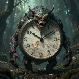 Concept of time as a creature, 4k UHD, desktop wallpaper, top image on /r/ImaginaryMonsters subreddit
