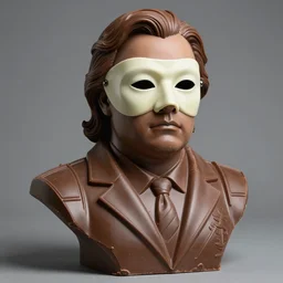 a gigantic chocolate bust of jim carey from the money the mask photo realistic