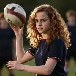 Emma Watson/Hermione Granger as a P.E. teacher, teaching football