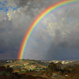 in the heat of the fight i search for the light, rainbow is painting the sky, digital painting, concept art, history painting, illustration, epic, by diego velazquez