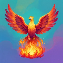 phoenix rising from the ashes alexander jansson : 1 | centered, psychedelic, colorful, matte background : 0. 9 | by jim henson : 0. 7 | dave melvin : 0. 4 | unreal engine, deviantart, artstation, octane, finalrender, concept art, hd, 8 k resolution : 0. 8