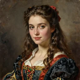 woman, long hair, ultra detailed, beautiful eyes, by greg hildebrandt fancy classical era oil painting high quality clothed in fancy garb in pin up style