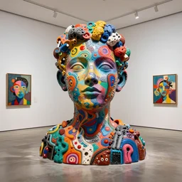 3 d graffiti sculpture in an art gallery by digitaldoes