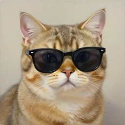 a painting of a cat wearing sunglasses