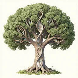 human dna as tree, fantasy. precisionism, coherent symmetry, intricate environment by elsie driggs, peter blume, greg rutkowski