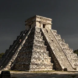 a photorealistic hyperrealistic render of a stone temple at the top of a aztec ziggurath, scene by greg rutkowski, wlop, artgerm, dramatic lighting, strong shadows, volumetric, cinematic atmosphere, octane render, artstation, 8 k