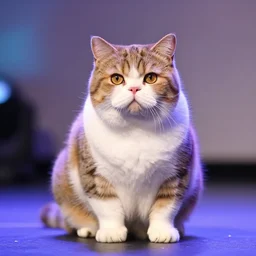 obese cat on stage