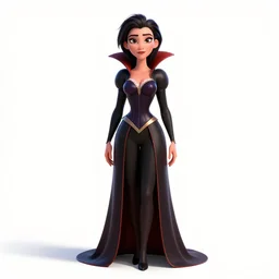 noble vampire queen, stylized pixar-style 3d render, full body, standing, isolated on a pure white background, centered, whole figure in frame, sharp focus, studio lighting