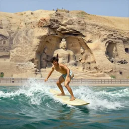 mogao grottoes, surf, painting by gaston bussiere, j. c. leyendecker