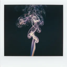 polaroid of coloured smoke, gradient, texture, lomography, fluid dynamics, in darkness, dramatic lighting