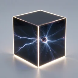 a vapor plasma cube cube, 8 k, rim lighting, lumen global illumination, opaque, glowing