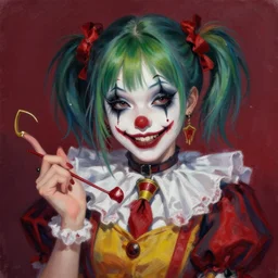 award - winning portrait of an anime goth clowngirl, trending on artstation, painted by ilya kuvshinov