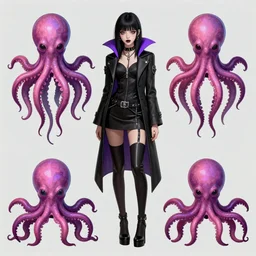 lisa frank gothic punk vampiric rockstar vampire squid concept character designs of various shapes and sizes by genndy tartakovsky and the creators of fret nice at pieces interactive and splatoon by nintendo for the new hotel transylvania film starring a vampire squid kraken monster
