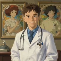 cute doctor mason mount, natural lighting, path traced, highly detailed, high quality, digital painting, by don bluth and ross tran and studio ghibli and alphonse mucha, artgerm