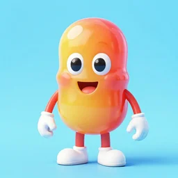 portrait anthropomorphic candy gumdrop character