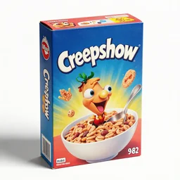 a box of creepshow ( 1 9 8 2 ) cereal, 1 9 8 0's, highly detailed