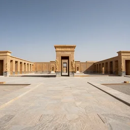 wide angle view of Persepolis Xerxes Palace in Susa Iran, 3d stereoscopic equirectangular 360, fov 90 degrees, horizon centered, yaw 0 degrees