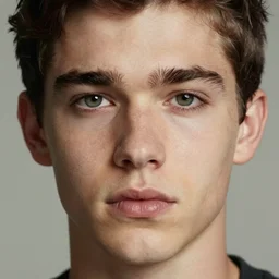 portrait of fresh faced youth with perfect skin, bored, sparkling eyes, in style of robert mapplethorpe,