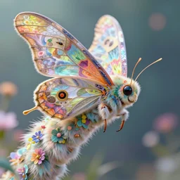 close up profile of a fuzzy, flowery, elegant, kaiju moth dragon, vibrant colour palette, bokeh, digital art, alphonse mucha, rhads, ross tran, artstation, artgem, octane render, 1 6 k