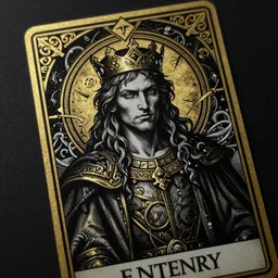 Portrait of the Prince of Entropy, high fantasy, black paper, dark atmosphere, tendrils, detailed, cinematic, ornate, tarot card, highly detailed, ink illustration, golden ratio, 8k,