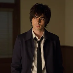 Michael Cera playing Makoto Naegi in a live action adaptation of Danganronpa, film still, dramatic lighting,