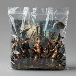 transparent plastic bag, no people, fantasy art, ultra realistic, cinematic, cinematic, wide angle, intricate details, highly detailed by nance danforth, caravaggio, aaron horkey, boris vallejo, wayne barlowe, craig mullins, roberto ferri,