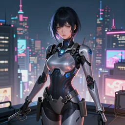 anime key visual of futuristic cyber warrior girl, on cyberpunk tokyo rooftop, ssci - fi and fantasy, intricate and very beautiful, neon light, digital painting, artstation, concept art, smooth, illustration, art by rongzhen luo, rossdraws and huaixuan xiang and alphonse mucha and wlop