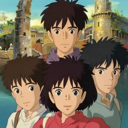 a film still portrait of a 1 9 5 0's disney adventurer, finely detailed features, closeup at the faces, perfect art, in ancient city ruins, water, sun, gapmoe yandere grimdark, trending on pixiv fanbox, painted by greg rutkowski makoto shinkai takashi takeuchi studio ghibli, akihiko yoshida,