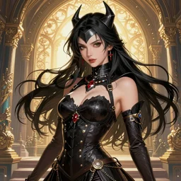 the portrait of neutral evil fallen female dark knight vagabond as absurdly beautiful, gorgeous, elegant, sophisticated, realistic colorful gravure idol, an ultrafine hyperdetailed illustration by kim jung gi, irakli nadar, intricate linework, bright colors, octopath traveler, final fantasy, unreal engine 5 highly rendered, global illumination, radiant light, detailed and intricate environment