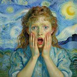 high quality high detail painting by vincent van gogh, hd, young shocked girl, photorealistic lighting