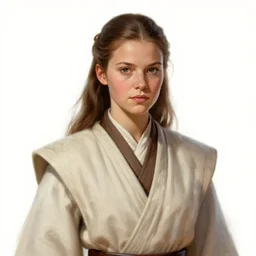 portrait of a woman by greg rutkowski, grand jedi master jaina solo, star wars expanded universe, she is about 6 0 years old, wearing jedi robes, highly detailed portrait, digital painting, artstation, concept art, smooth, sharp foccus ilustration, artstation hq
