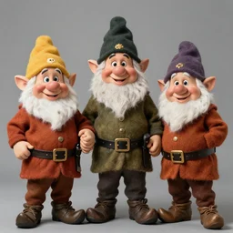 Realistic portrait of 3 Dwarf Brothers