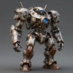 organic machinery, technobiological rusty mecha, biopunk, high detail, photorealism, full length view, concept art, octane render, 8 k. cgsociety by wayne barlowe, dariusz zawadzki