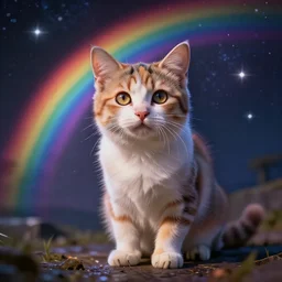 rainbow cosmic cute kitten