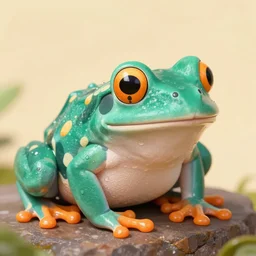 photo orange and [ teal ] frog