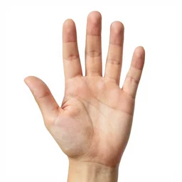 here is an anatomically correct hand with 4 fingers and a thumb. this looks like a palm-reading chart with accurate illustration of a thumb and four fingers