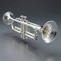 a transparent glass trumpet, high detail