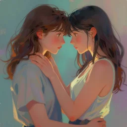 the deeply trusting connection two humans form over time,, trending on artstation, concept art, dynamic lighting, beautiful painting, vibrant colors